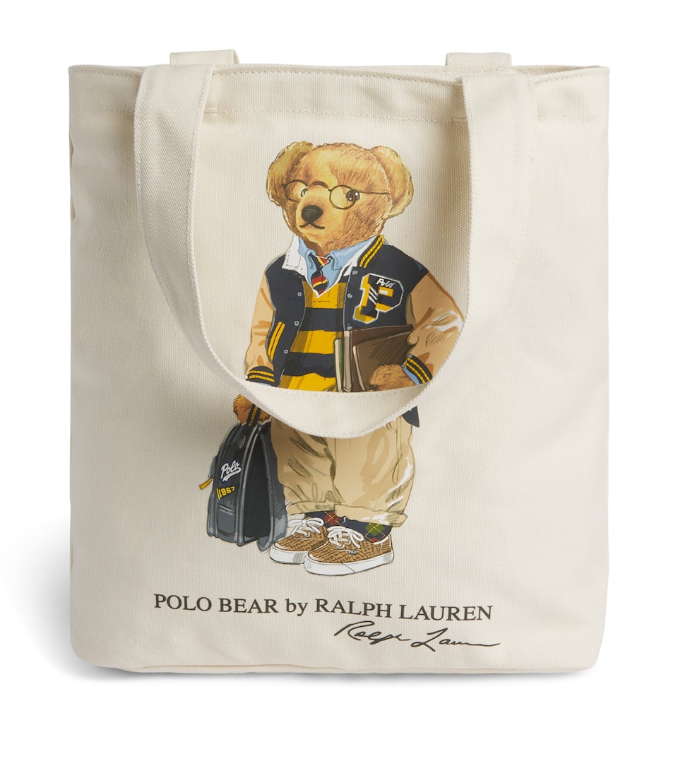 Ralph Lauren Kids Canvas Polo Bear Tote Bag Navy