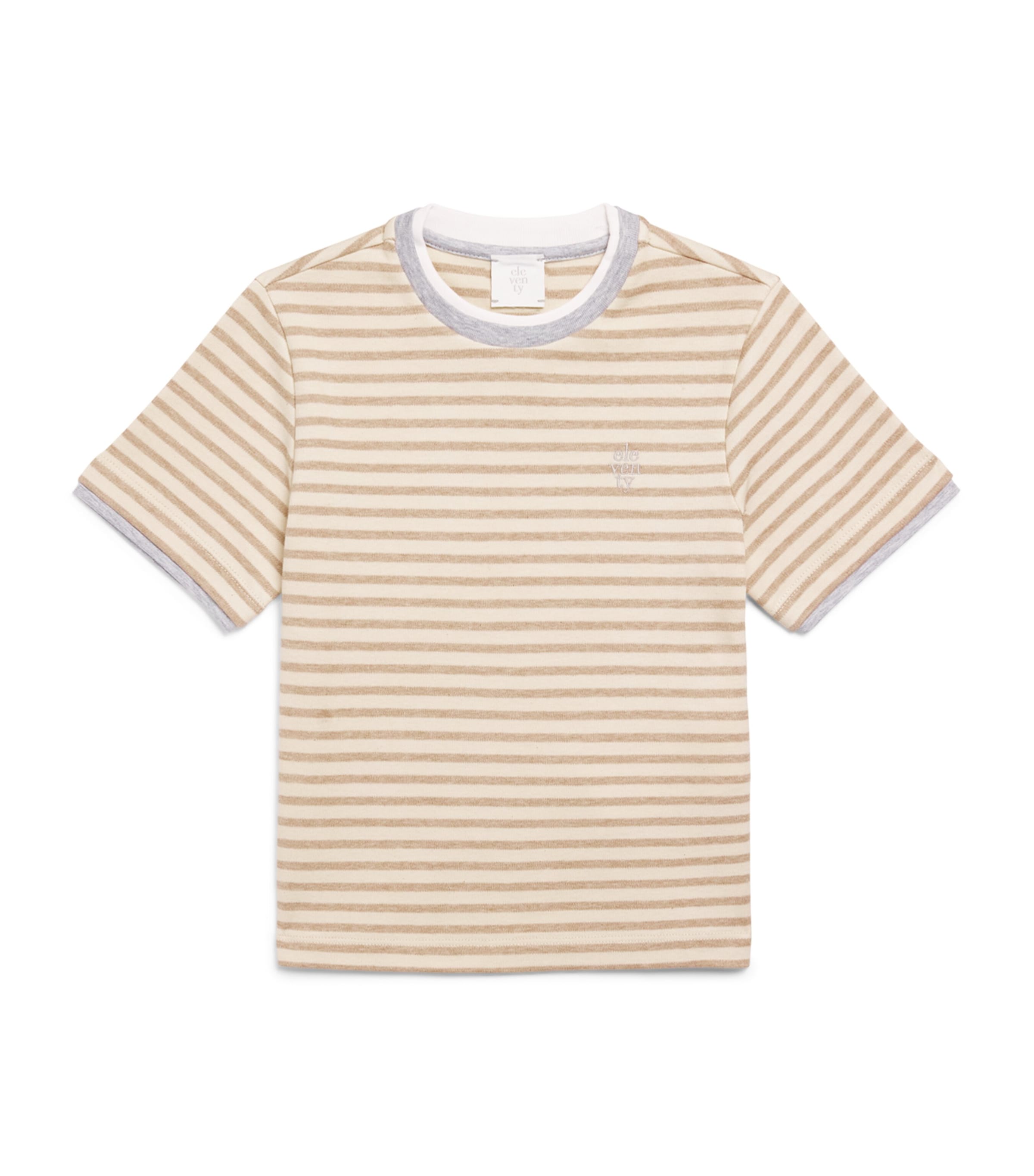 Eleventy Kids Cotton Stripe T-Shirt (2-16 Years) Ivory/beige