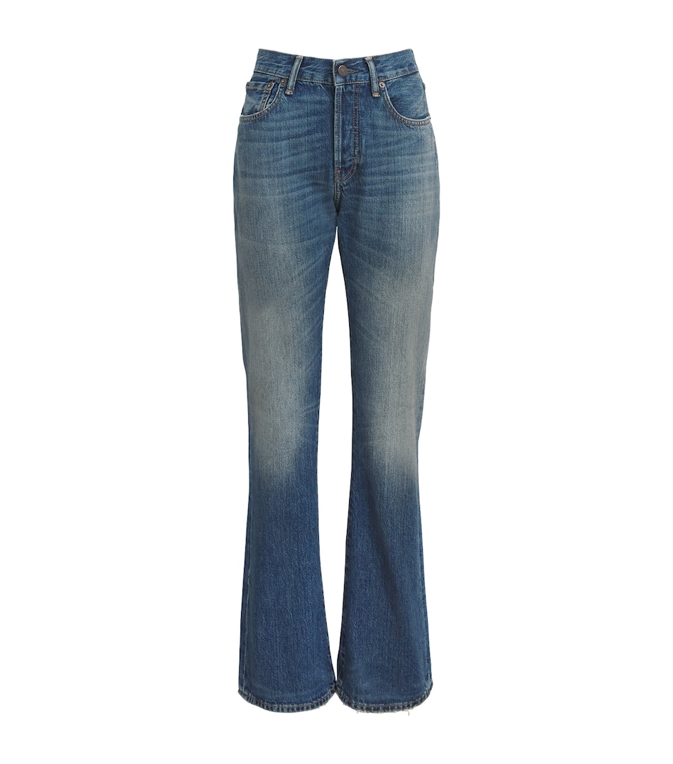 Acne Studios Womens Mid-Rise Straight Jeans Blue