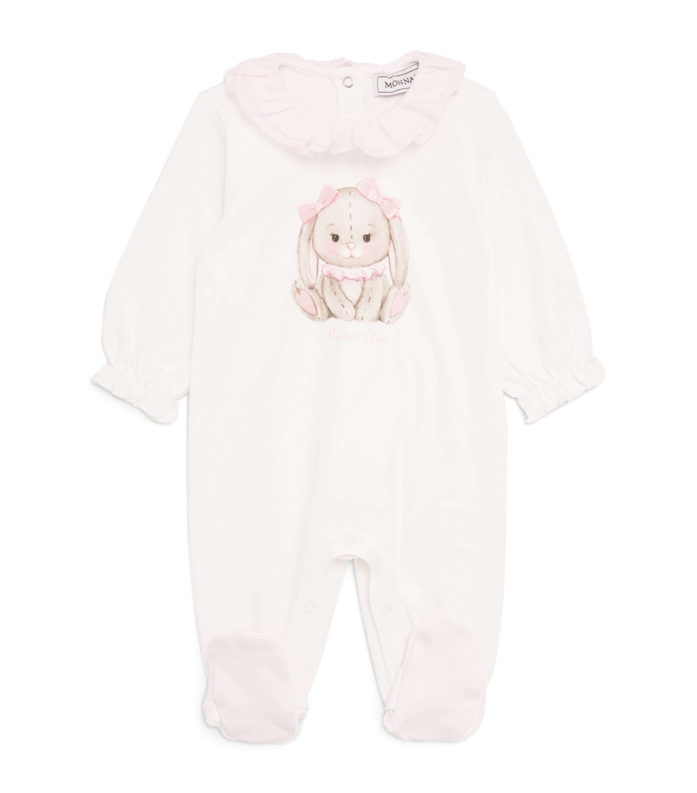 Monnalisa Ruffle-Trim Bunny All-In-One (1-9 Months) Cream+fairytale
