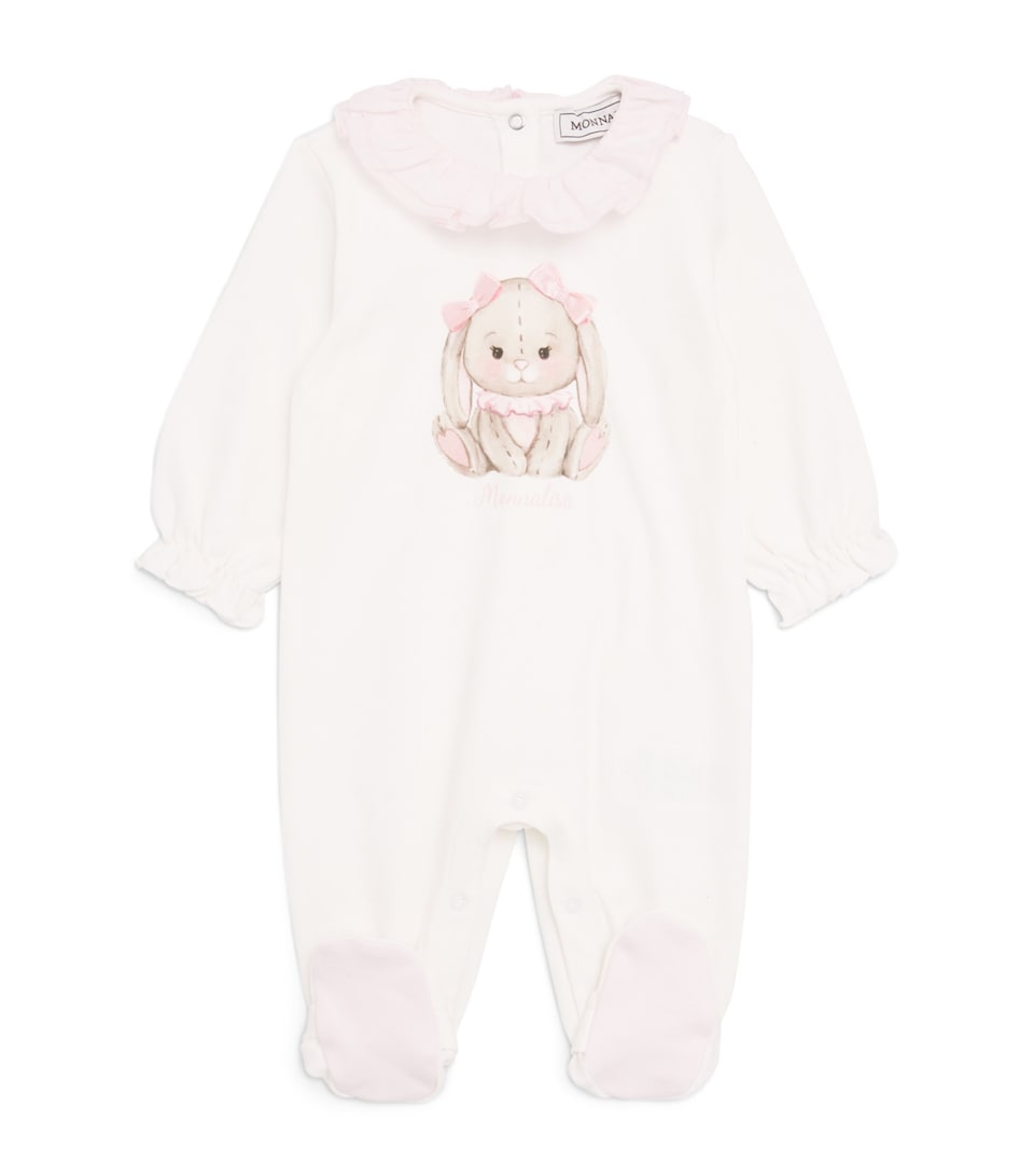 Monnalisa Ruffle-Trim Bunny All-In-One (1-9 Months) Cream+fairytale