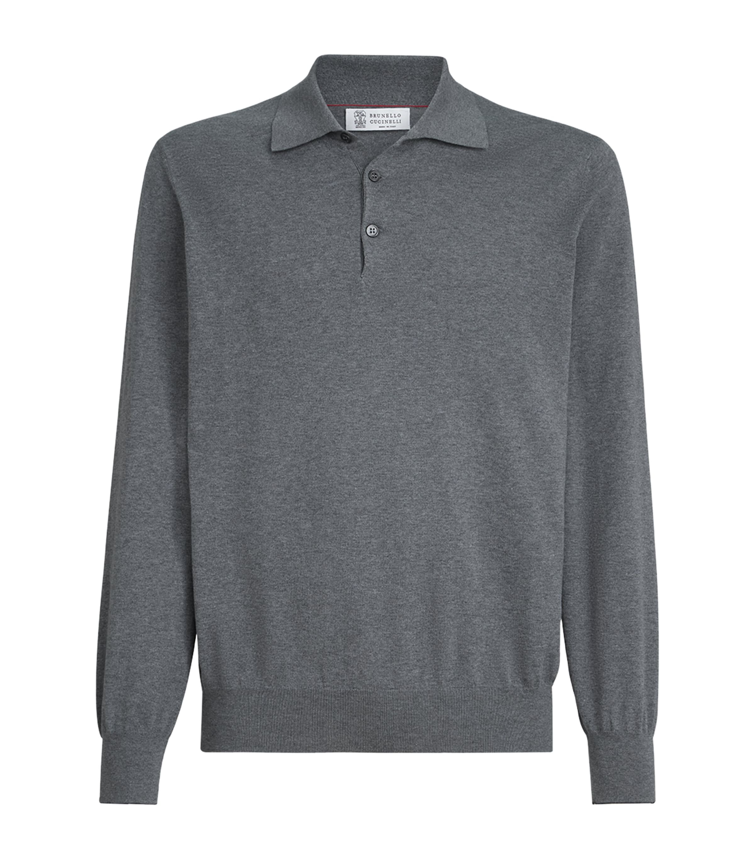 Brunello Cucinelli Mens Cotton Polo Sweater