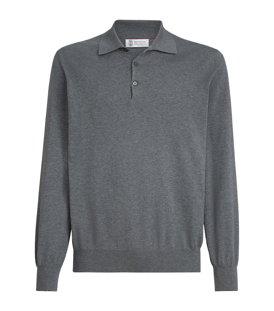 Brunello Cucinelli Mens Cotton Polo Sweater
