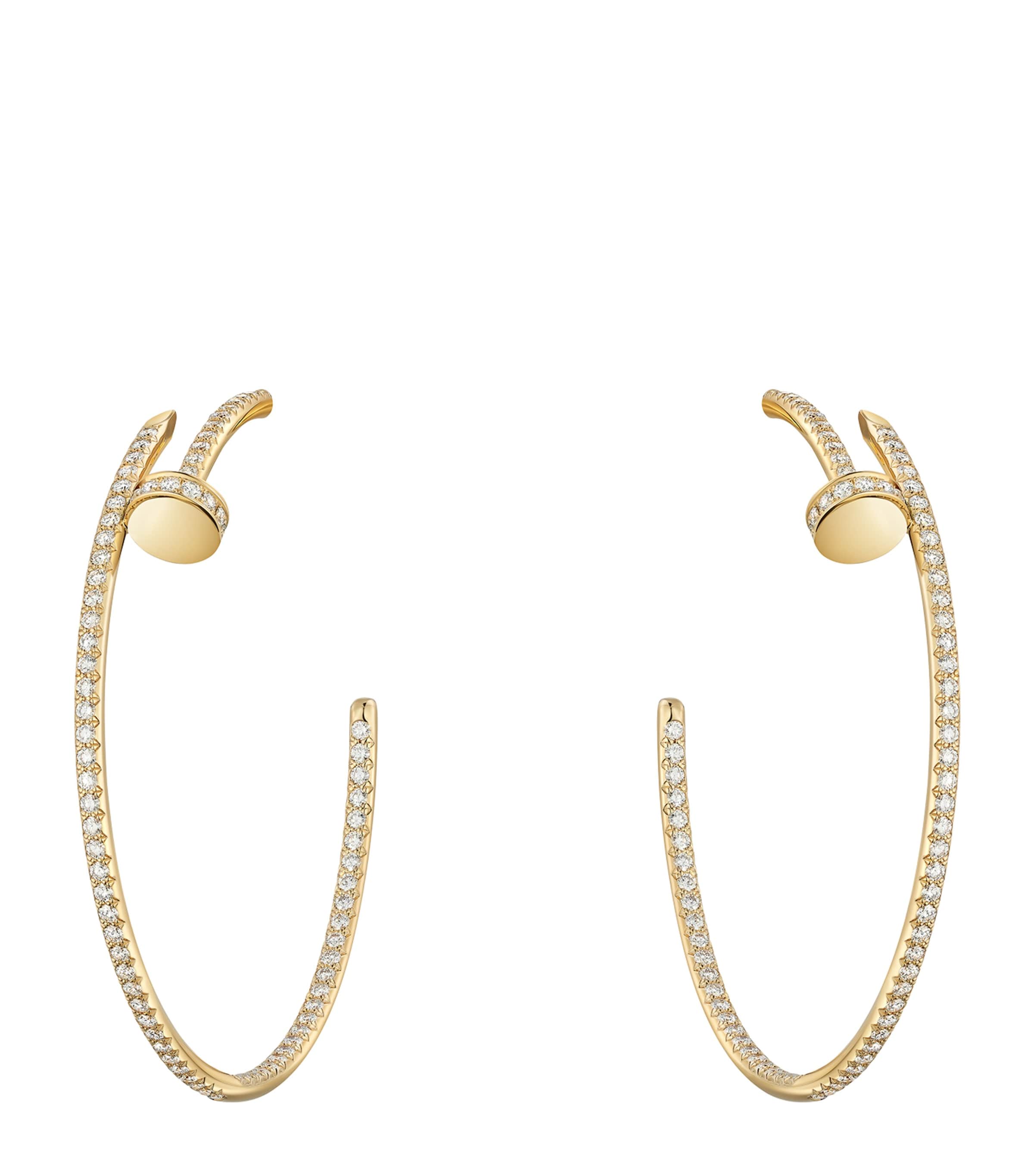 Yellow Gold and Diamond Juste un Clou Hoop Earrings