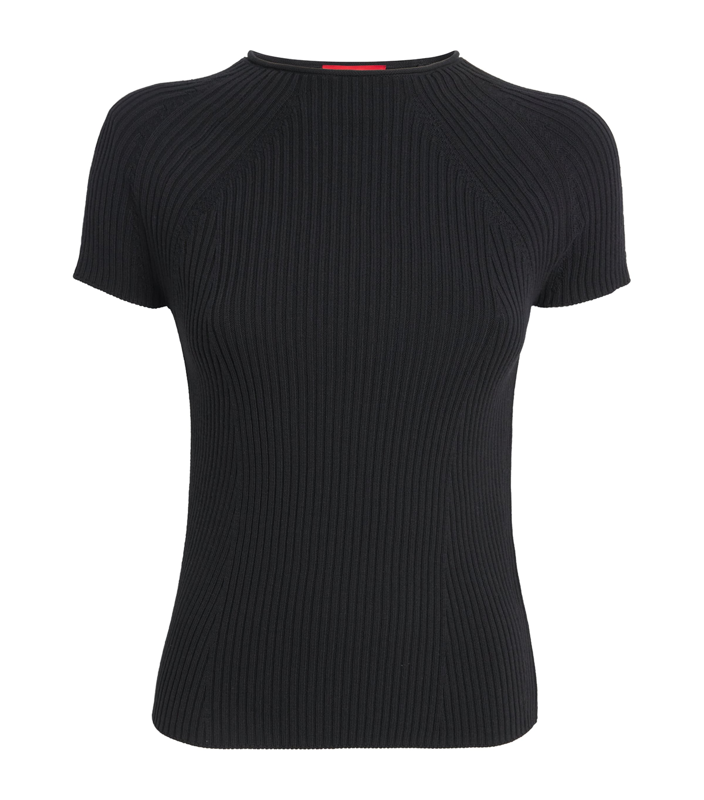 Ribbed Short-Sleeve Sweater