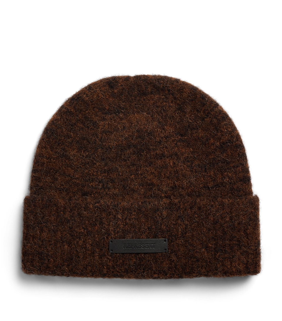 Represent Wool-Blend Logo Beanie Tobacco