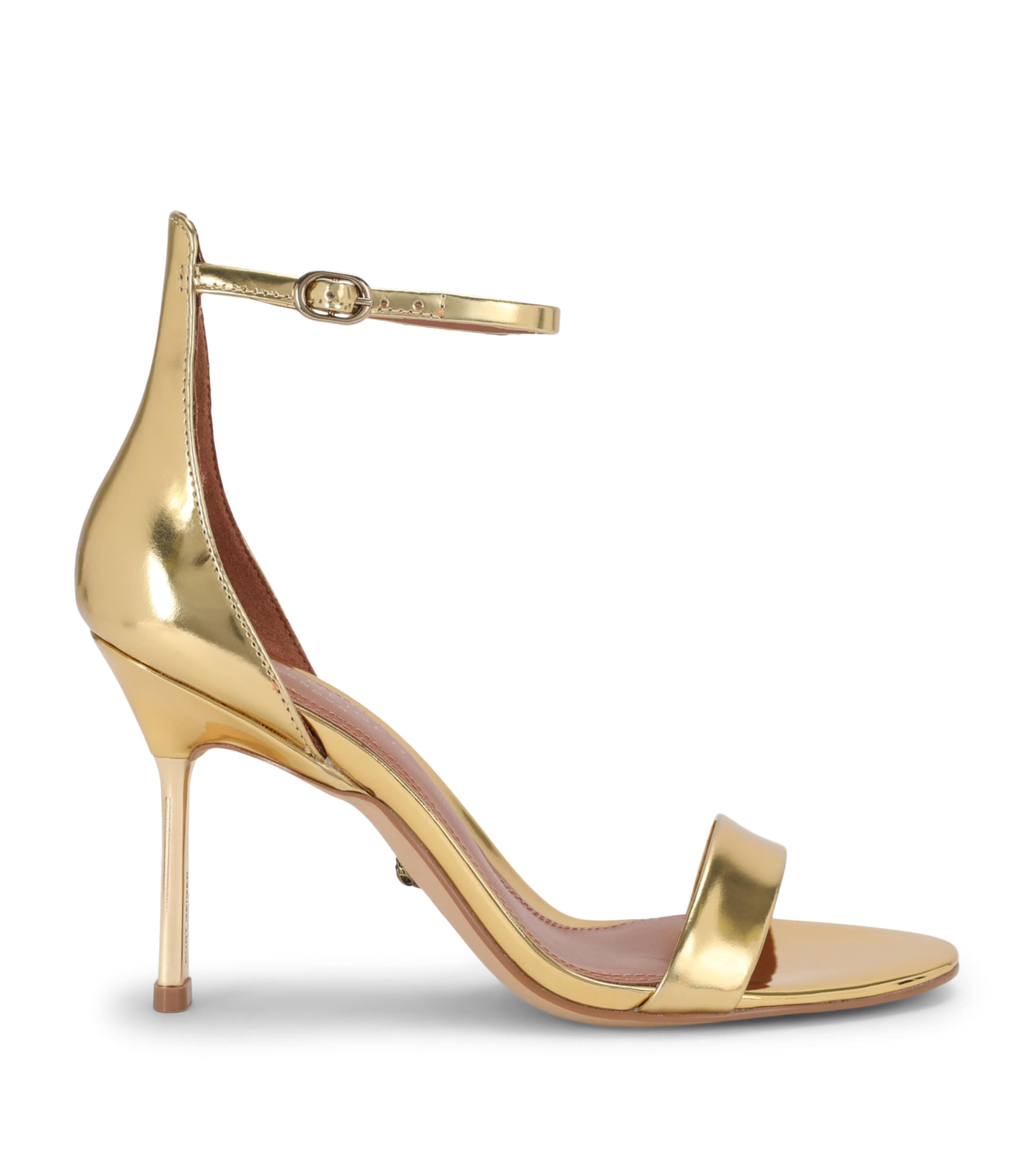 Kurt Geiger London Metallic Leather Bank Sandals Gold