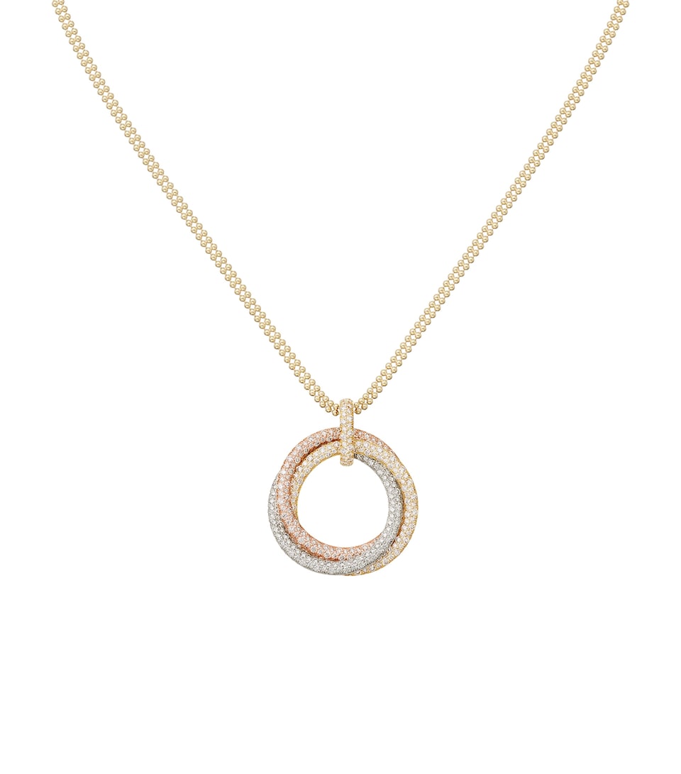 Mixed Gold and Diamond Trinity Necklace