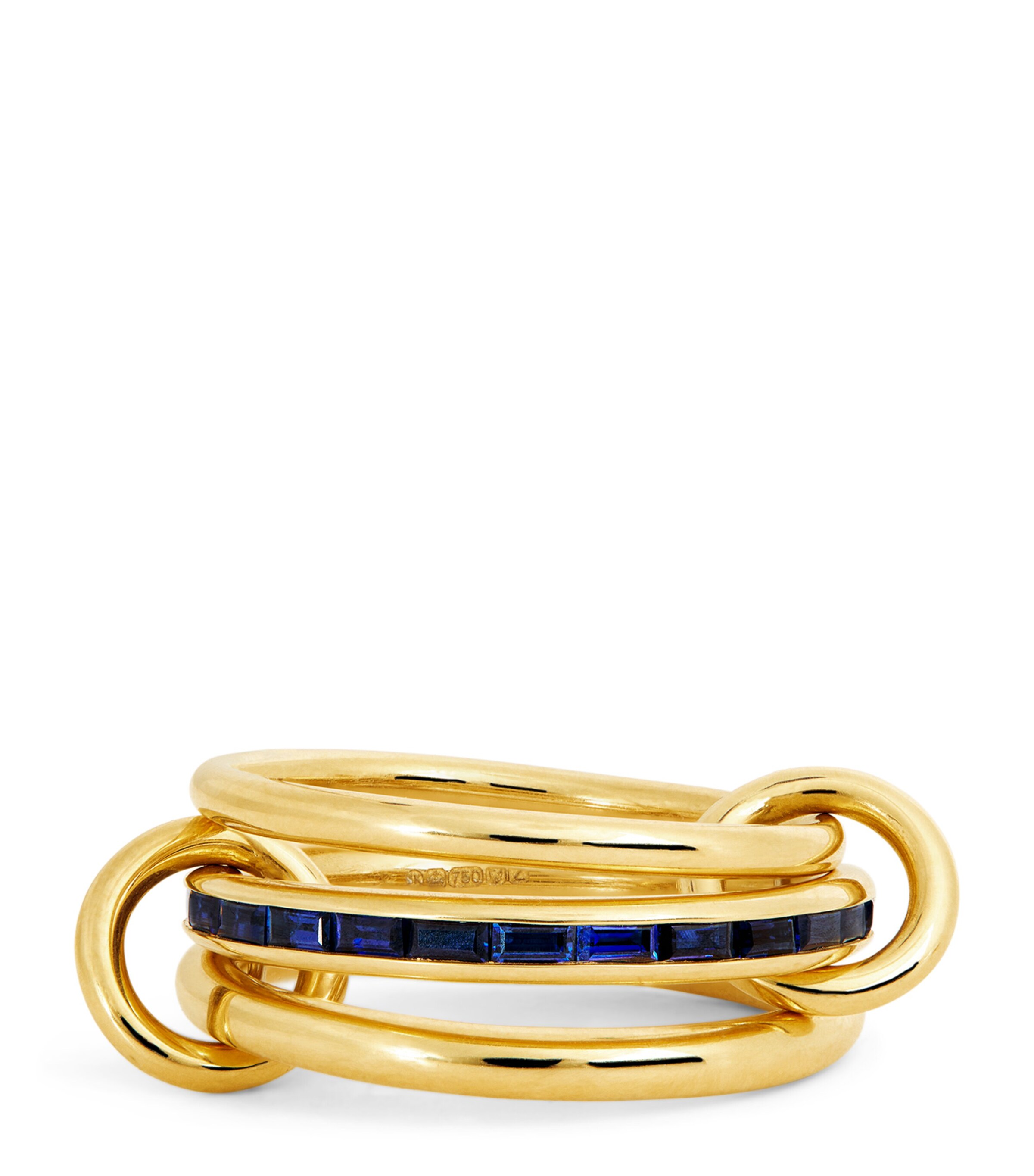 Yellow Gold and Sapphire Pyrus Ring