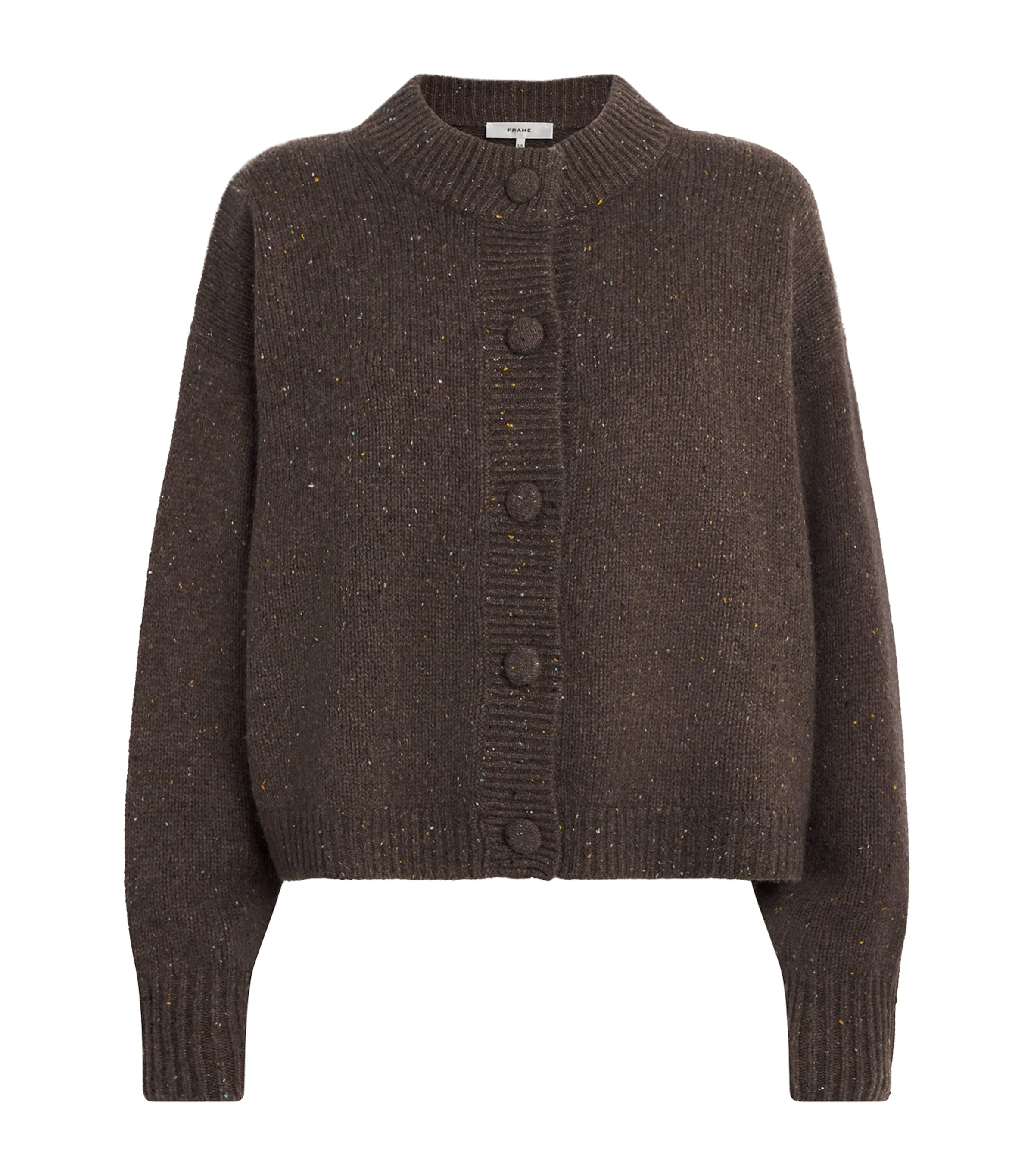 FRAME Womens The Cashmere Fleck Cardigan Brown