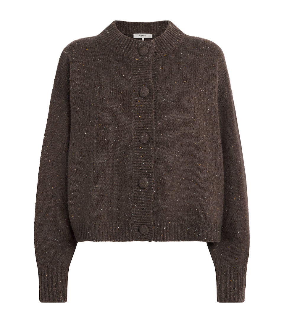 FRAME Womens The Cashmere Fleck Cardigan Brown