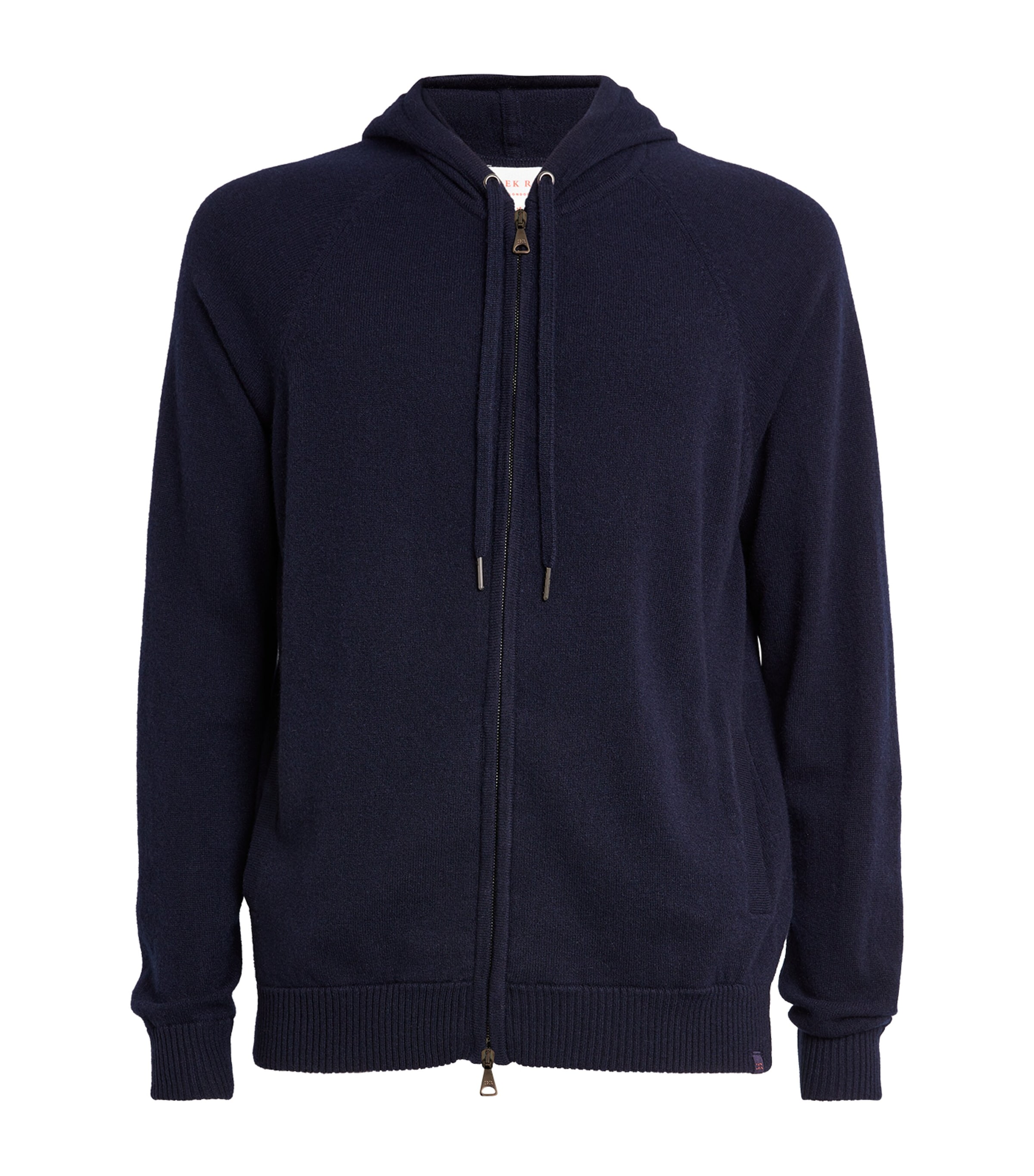 Derek Rose Mens Cashmere Finley Zip-Up Hoodie Nav/navy