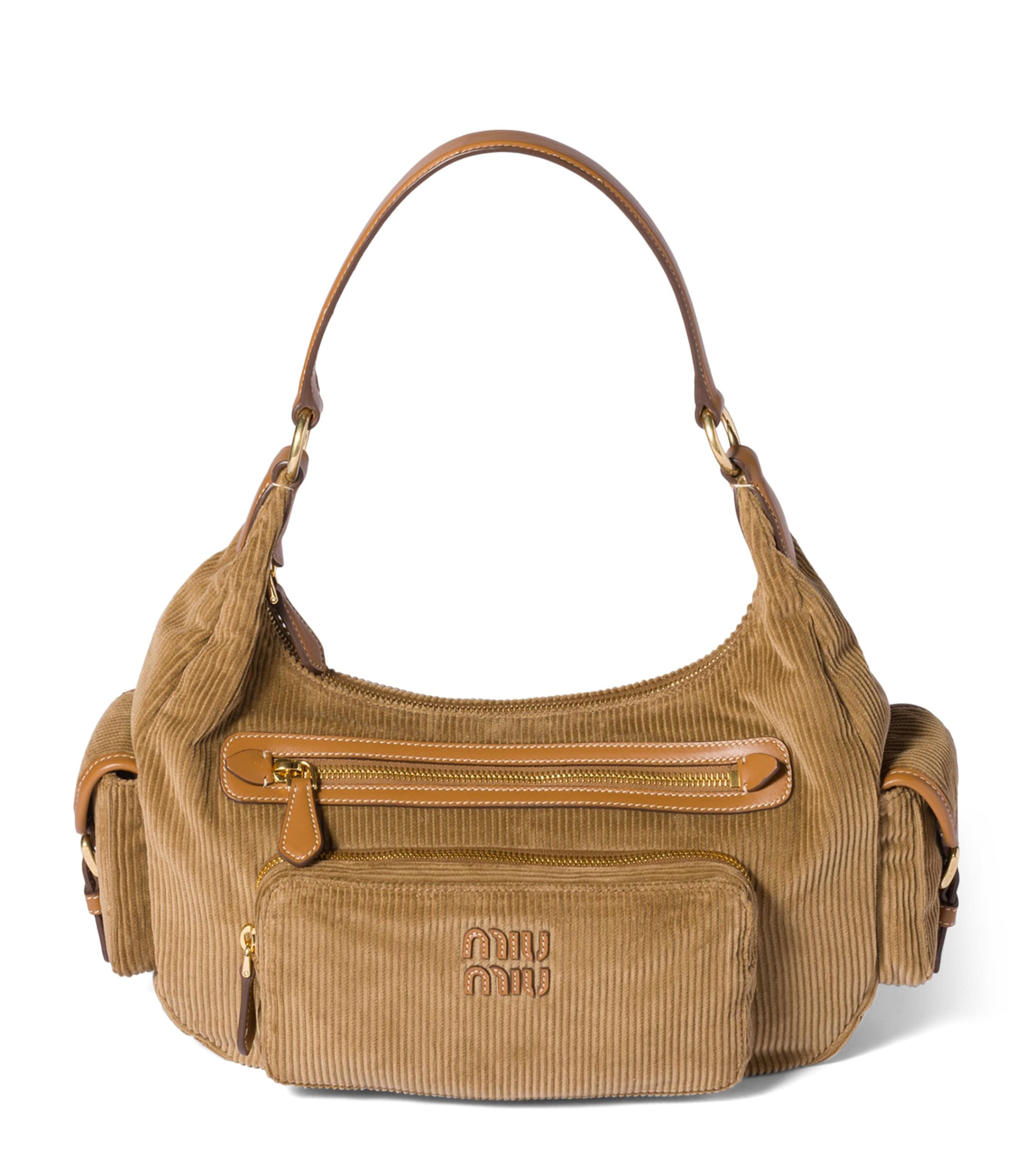 Corduroy Pocket Shoulder Bag