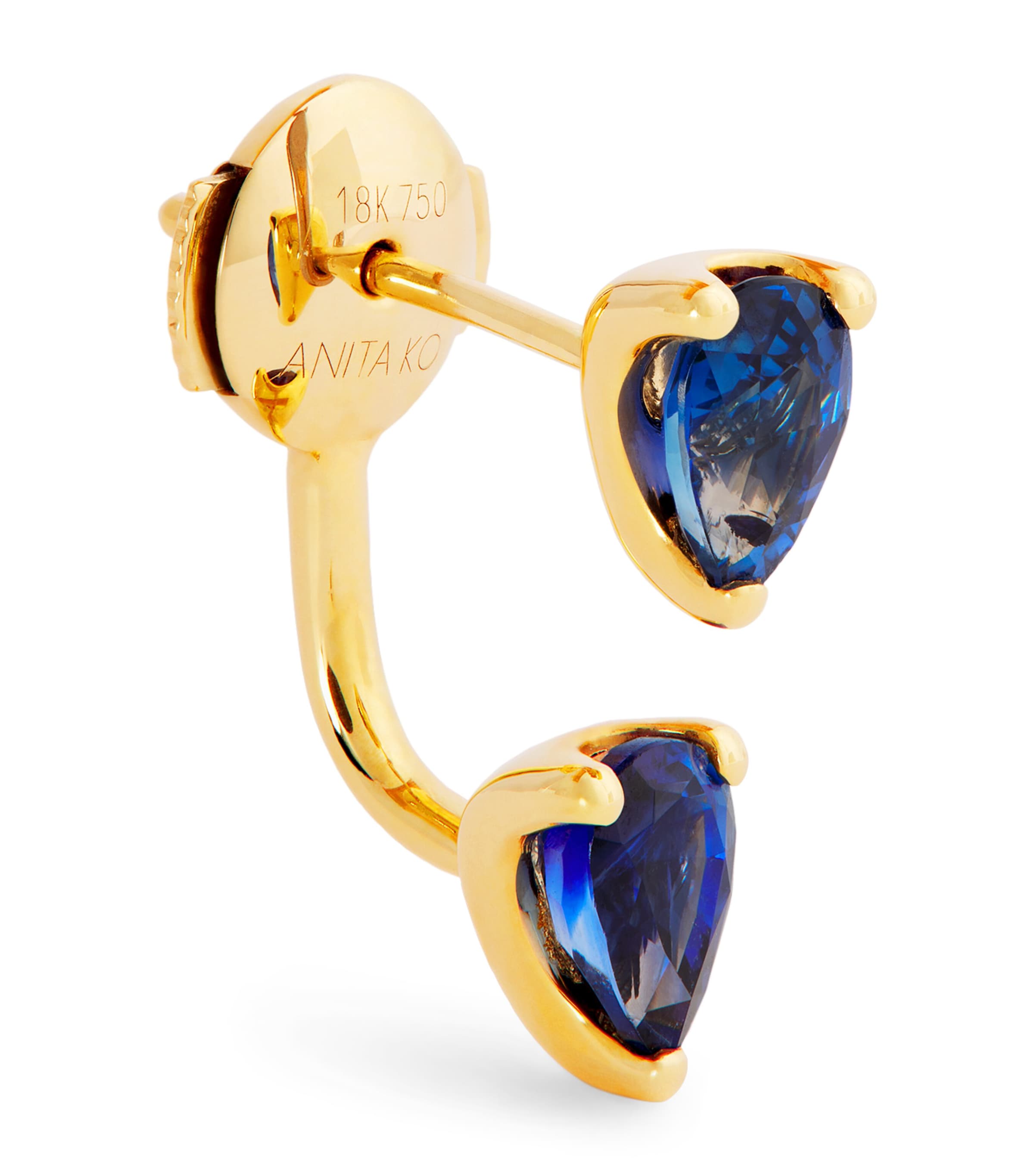Yellow Gold and Sapphire Orbit Single Earring