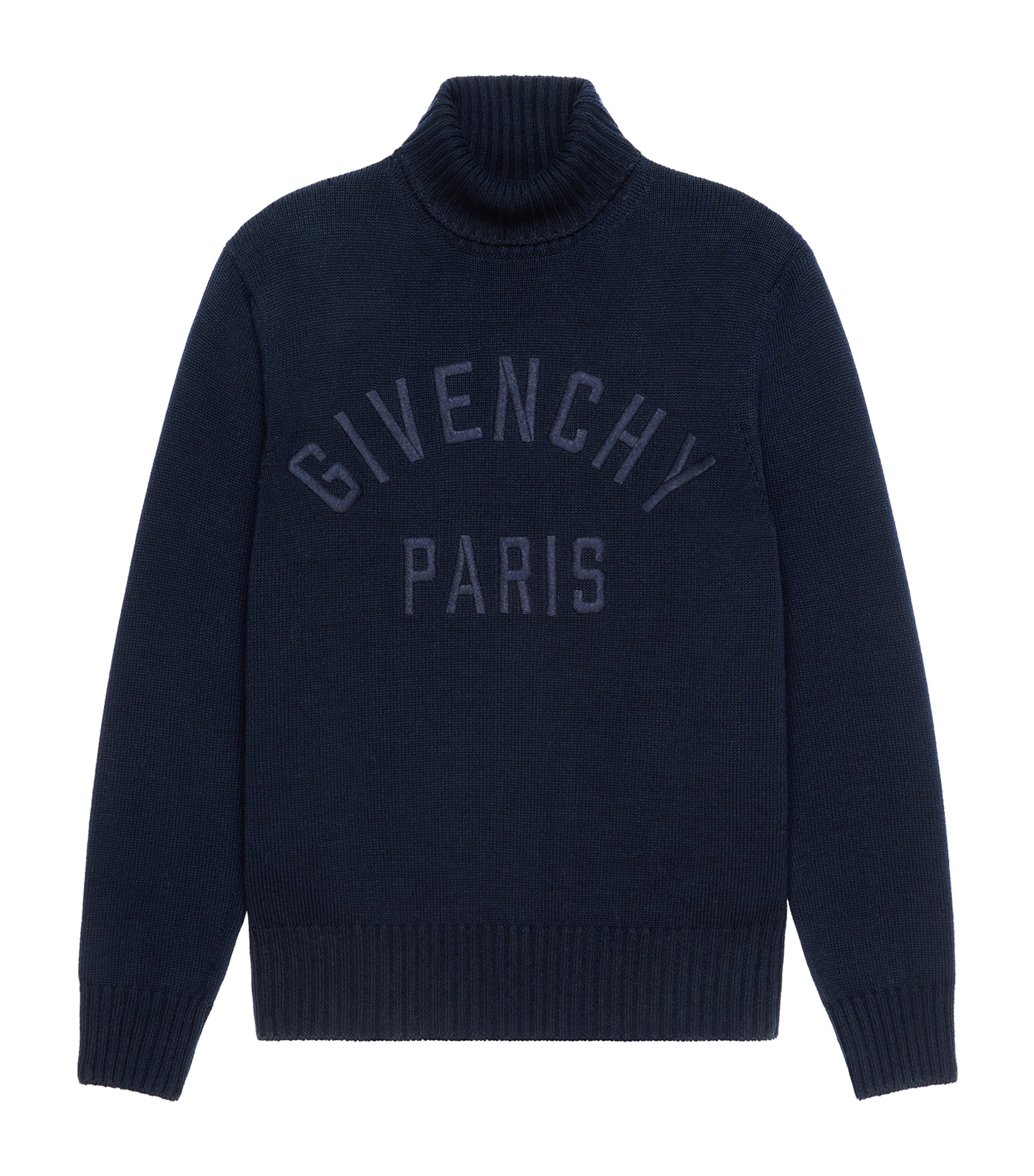 Givenchy Mens Cotton Logo Roll-Neck Sweater Dark Navy