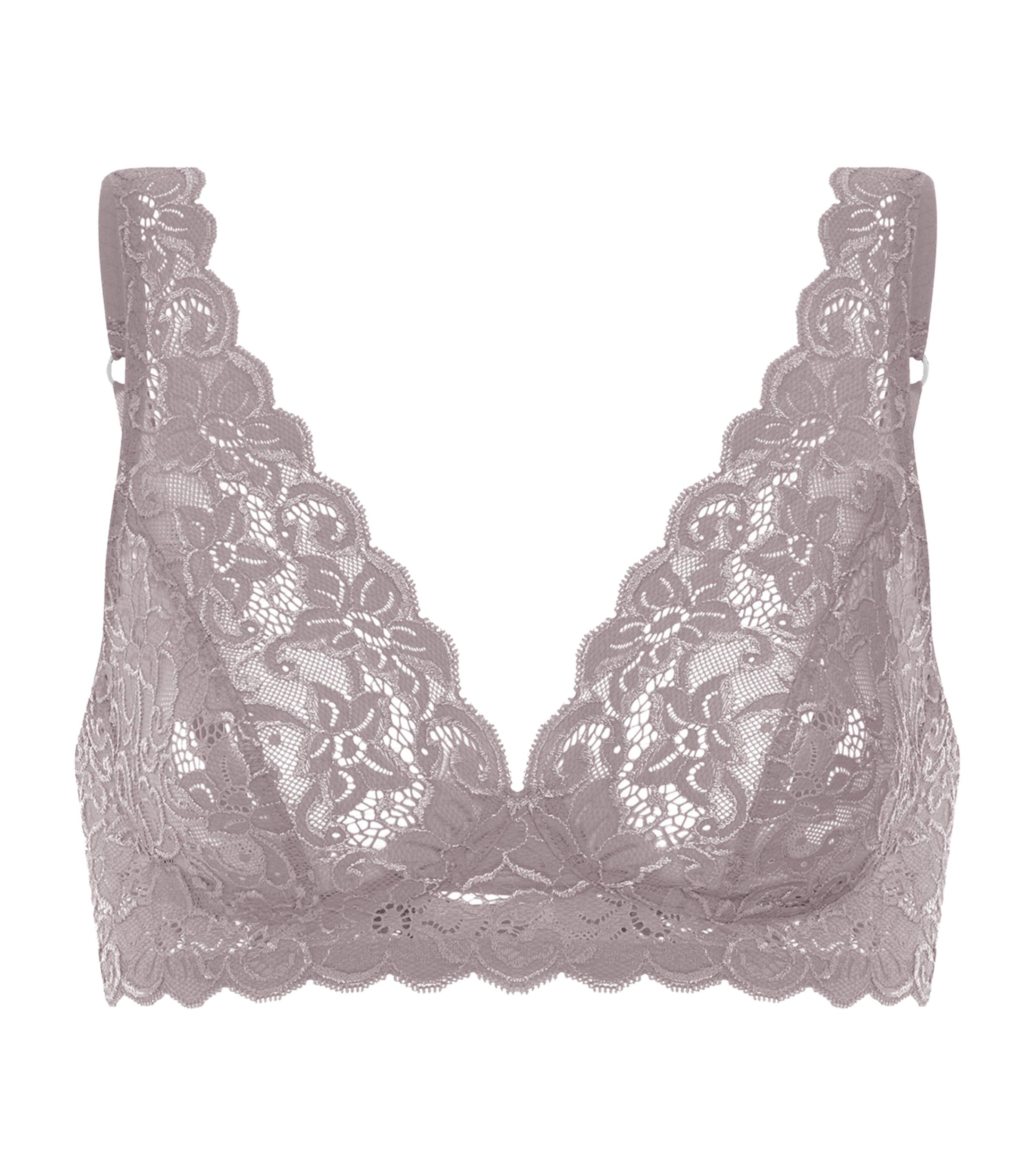 Hanro Womens Lace Moments Bra Stormy Rose