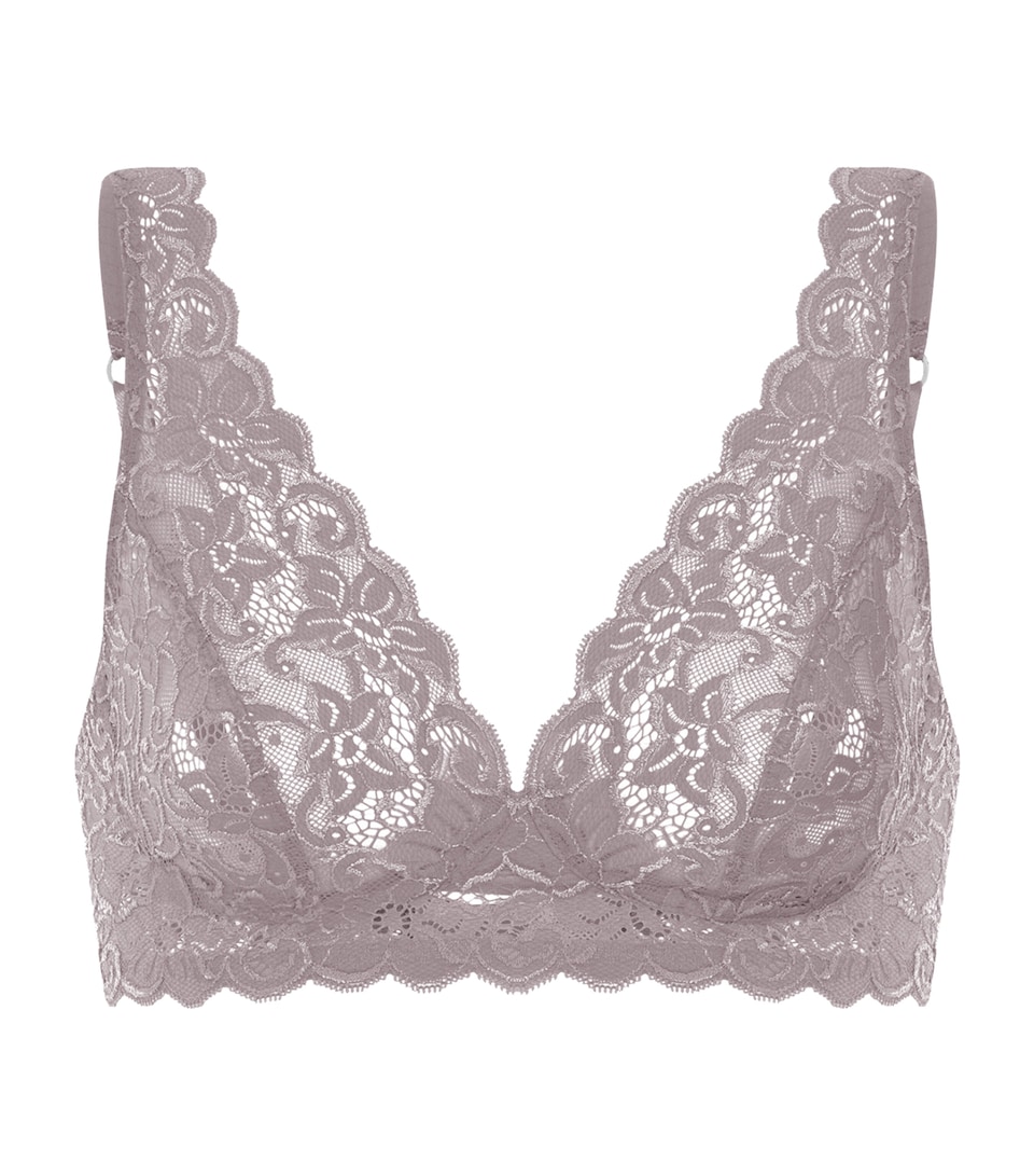 Hanro Womens Lace Moments Bra Stormy Rose