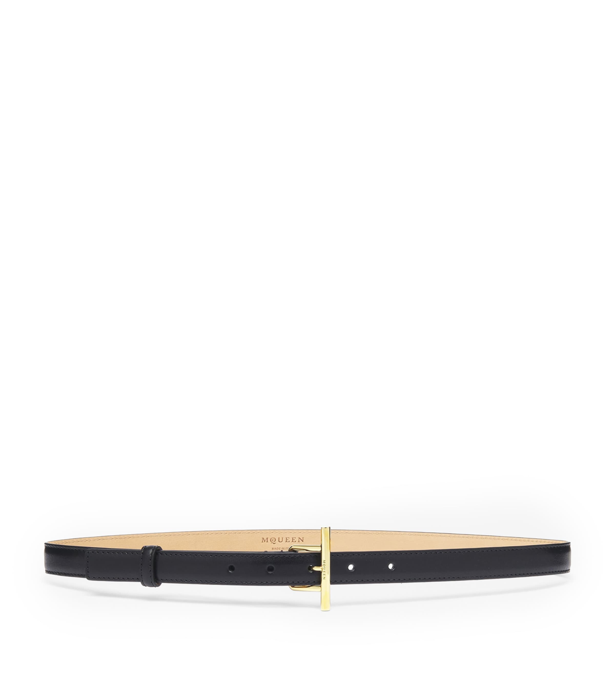VIP【関税送料無料】希少 Alexander Mcqueen T-Bar belt McQueen Leather T-Bar Belt | Harrods US