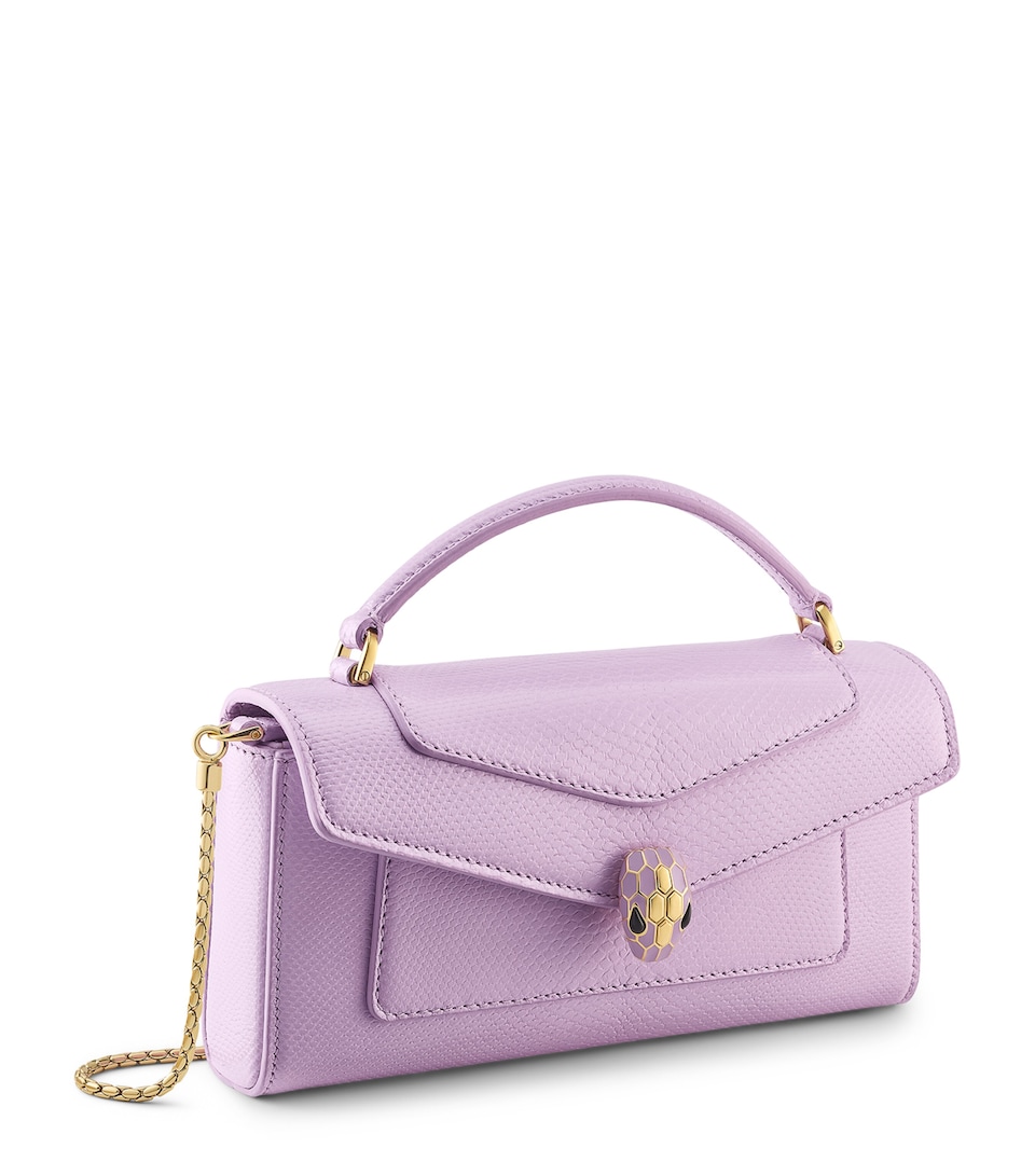 Bvlgari Mini Karung Leather Serpenti Forever Top-Handle Bag Fuchsia