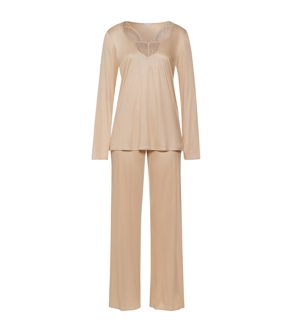 Lace-Trim Long-Sleeve Pyjamas