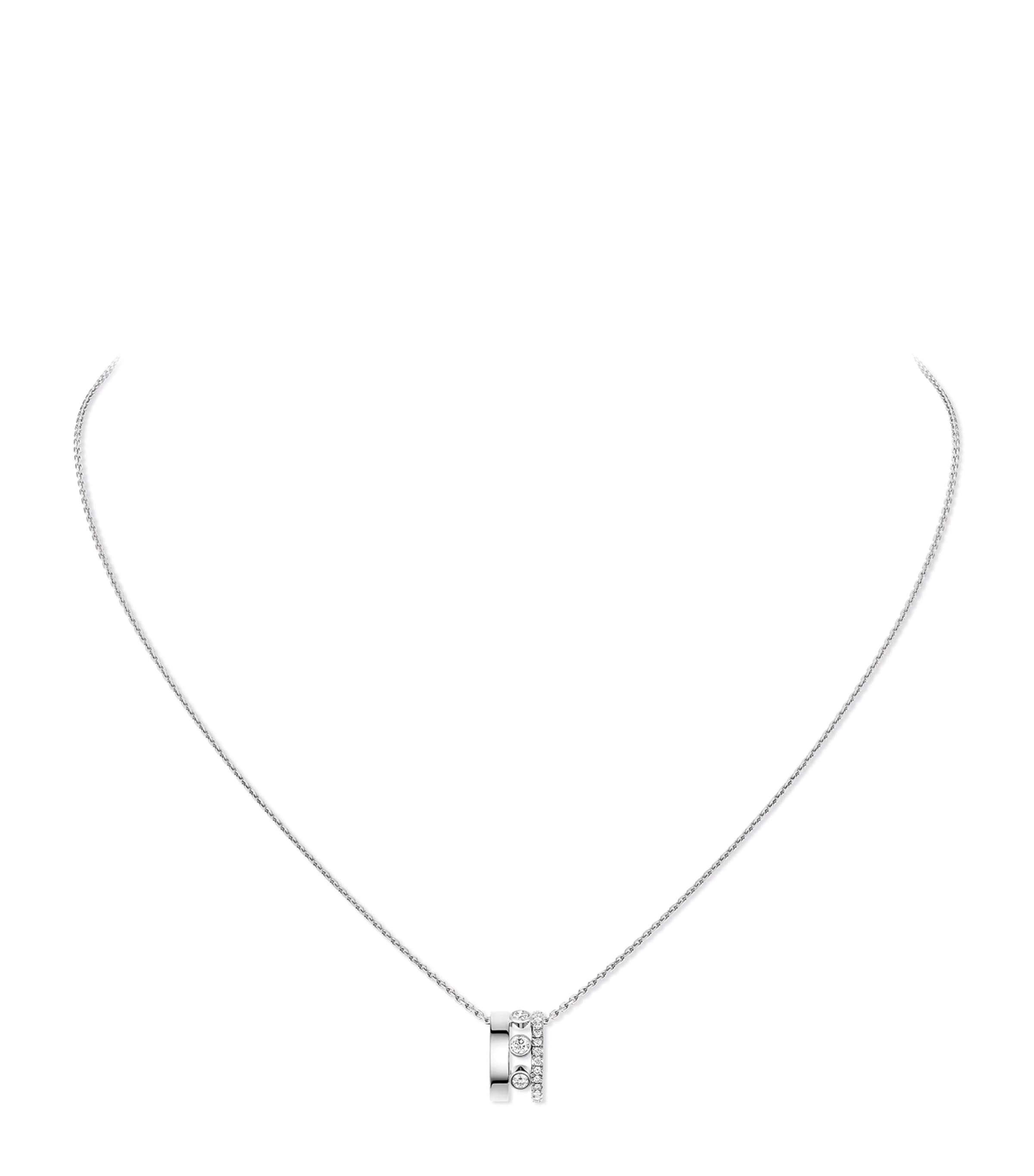 Messika Move Romane White Gold and Diamond Pendant Necklace White Gold