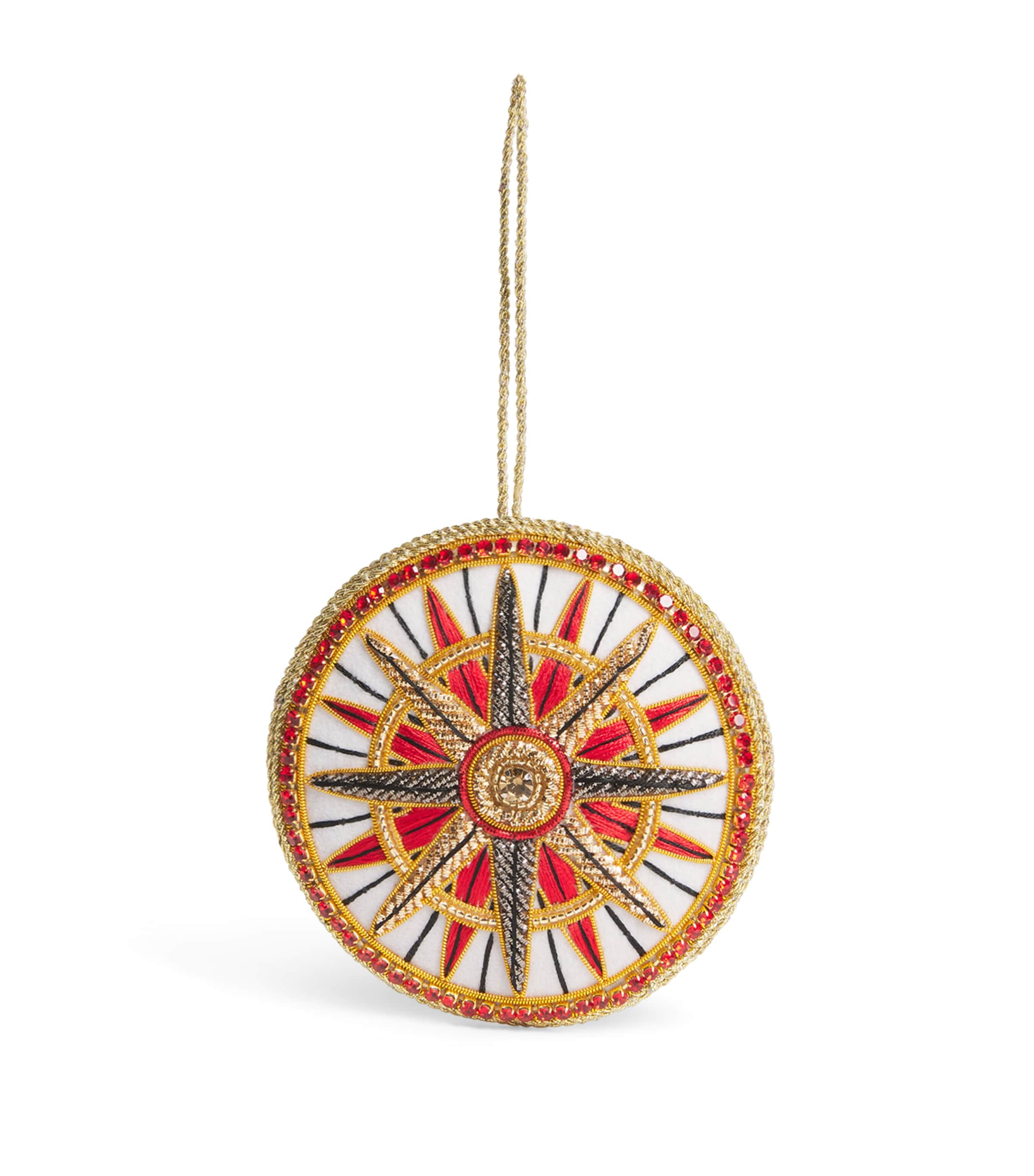Tinker Tailor Crystal-Embellished Compass Tree Decoration White & Red & Gold
