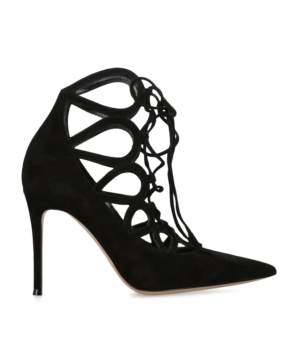 Suede Tie-Up Pumps 95