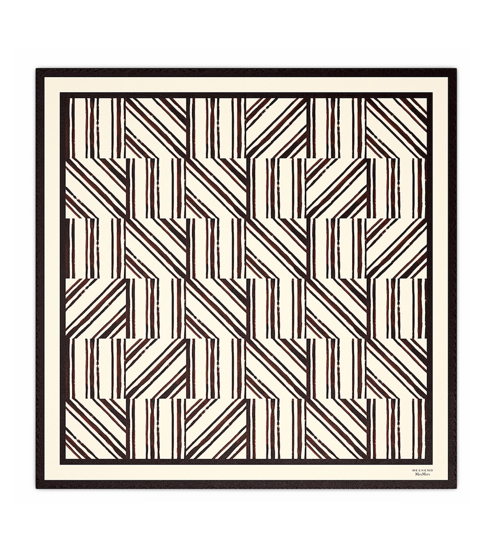 Weekend Max Mara Silk Printed Square Scarf Chocolate