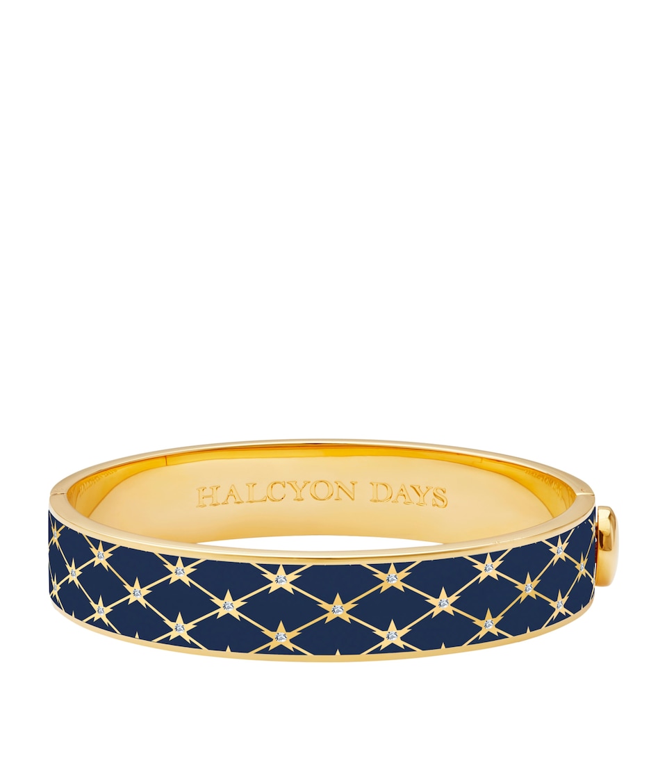 Halcyon Days Gold-Plated Enamel Star Bangle Blue/gold