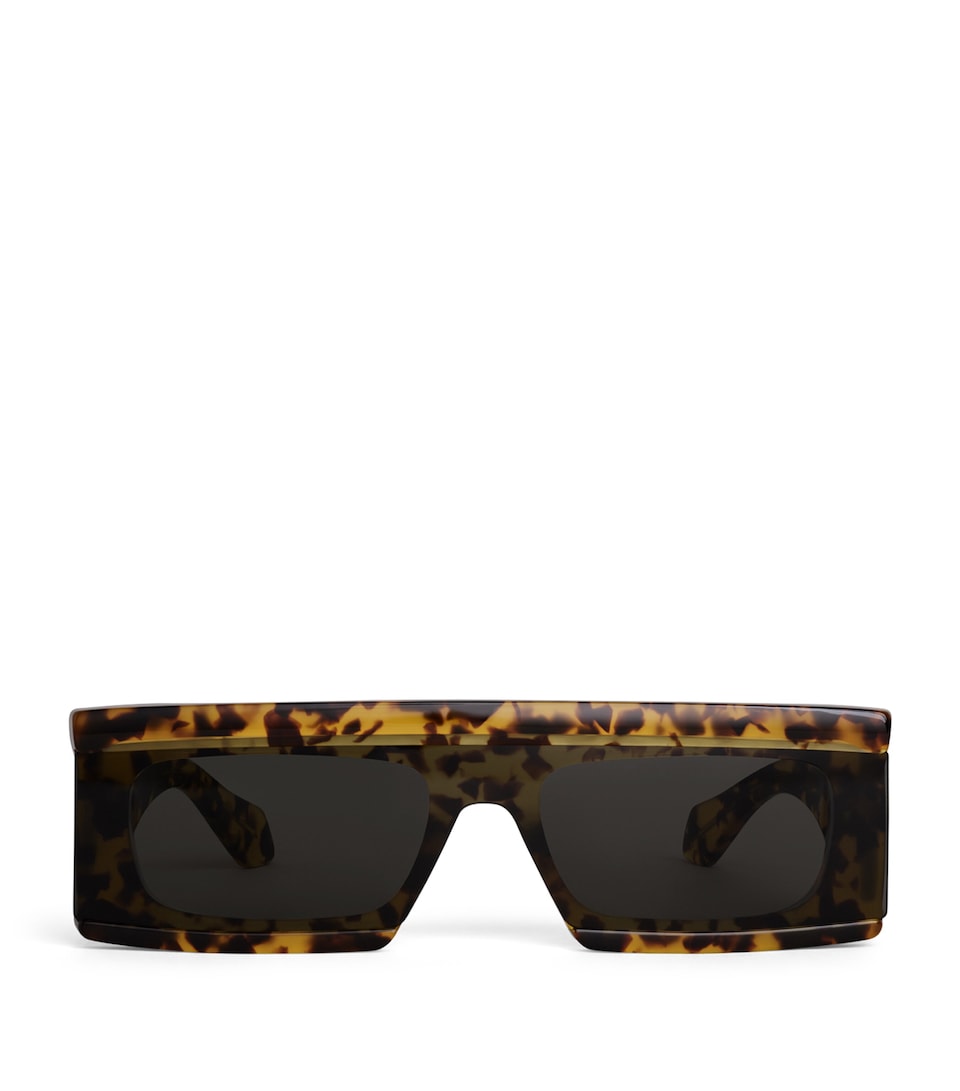 Alaïa Acetate Rectangular Mask Sunglasses Blanc Casse