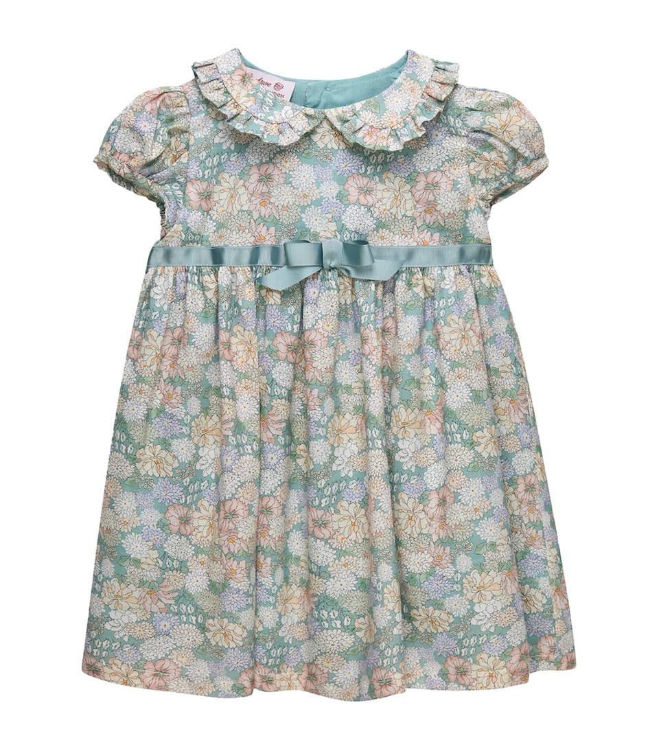 Trotters Cotton Liberty Print Dress(6-24 Months) Green