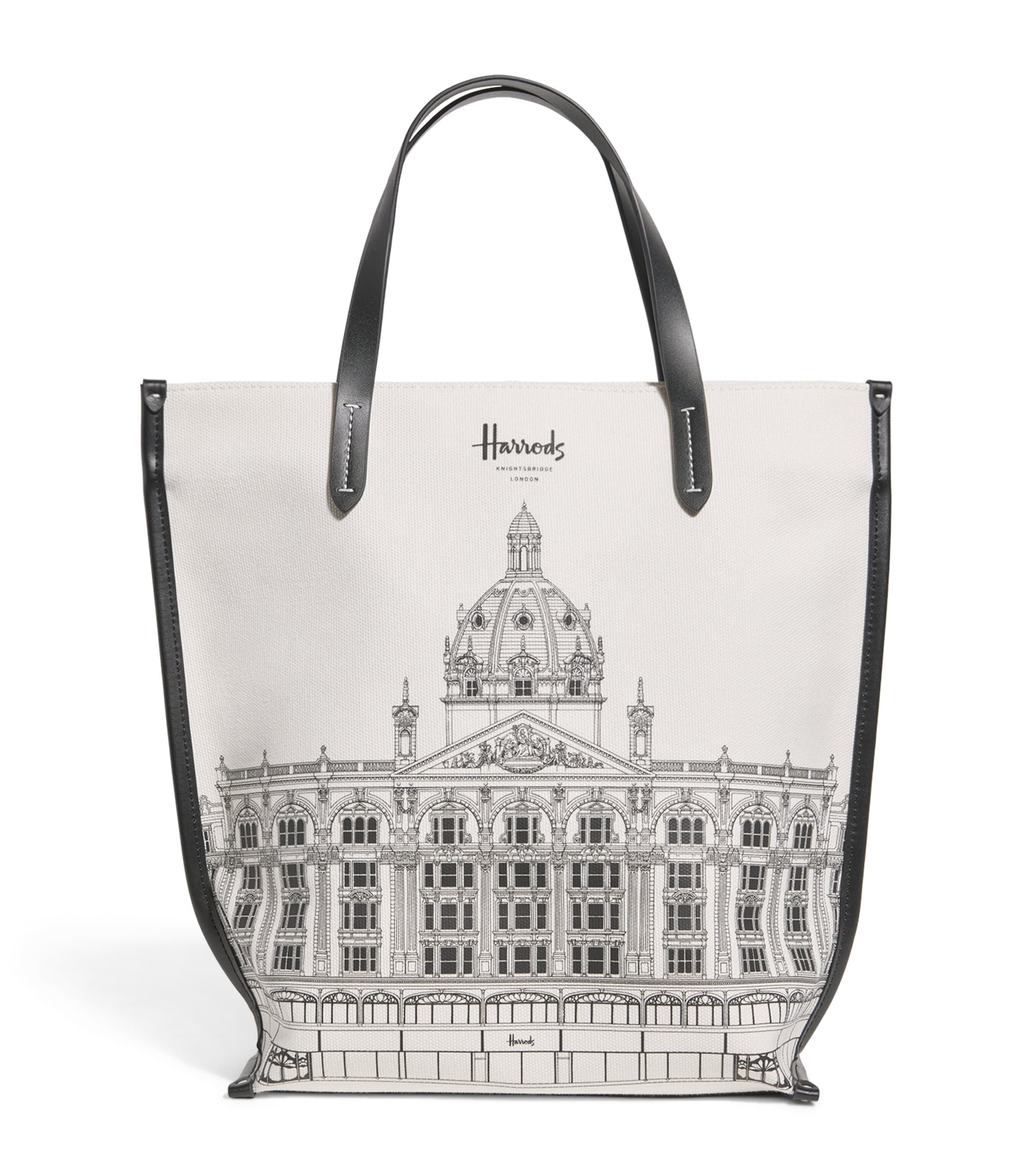 Harrods Small Building Shopper Bag Cream