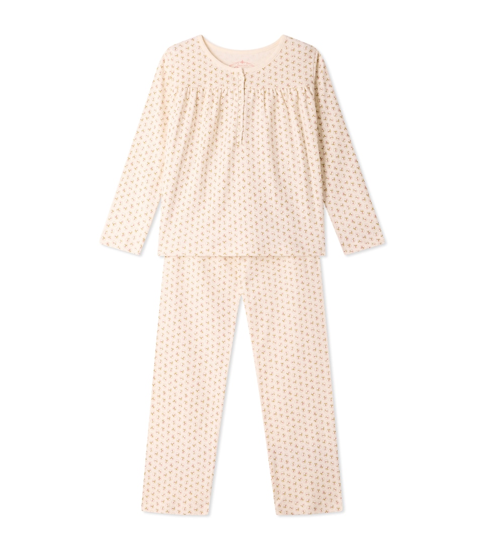 Bonpoint Cotton Cherry Print Pyjamas (4-8 Years) Imp Rose Fane