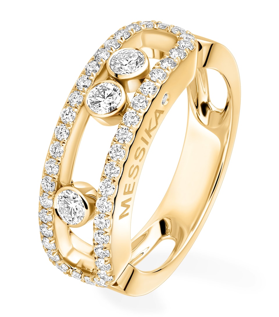 Messika Move Classique Yellow Gold and Diamond Pavé Ring (0.55ct) Yellow Gold