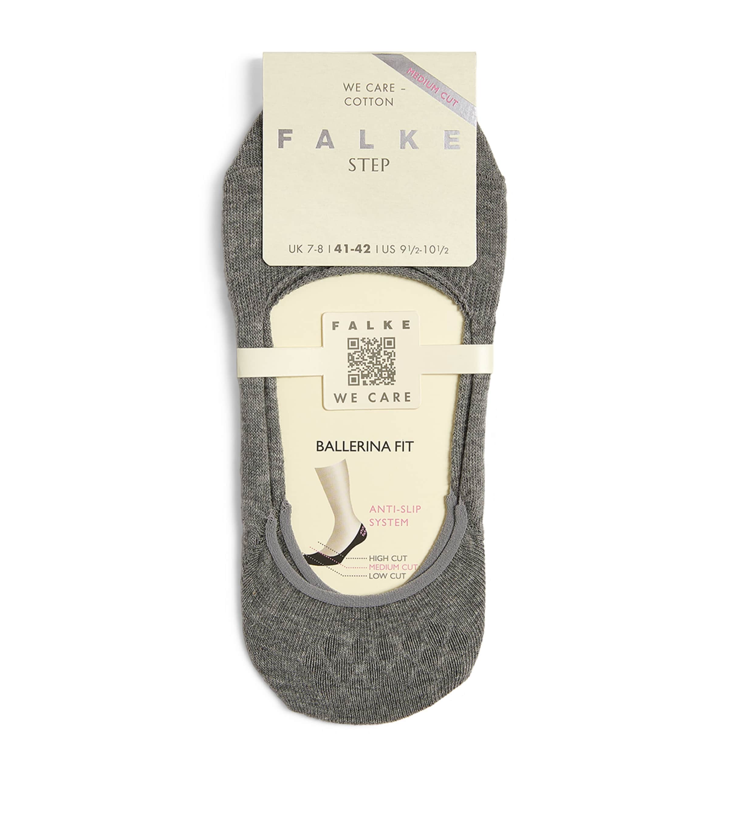 Falke Womens Step Medium-Cut No Show Socks Light Greymel.
