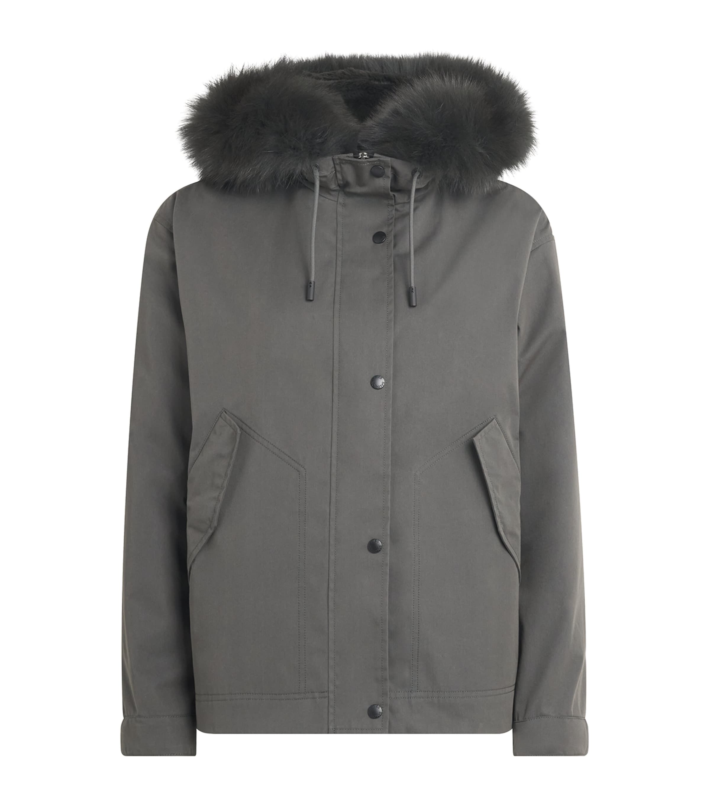 Yves Salomon Womens Down Fur-Trim Technical Parka Coat