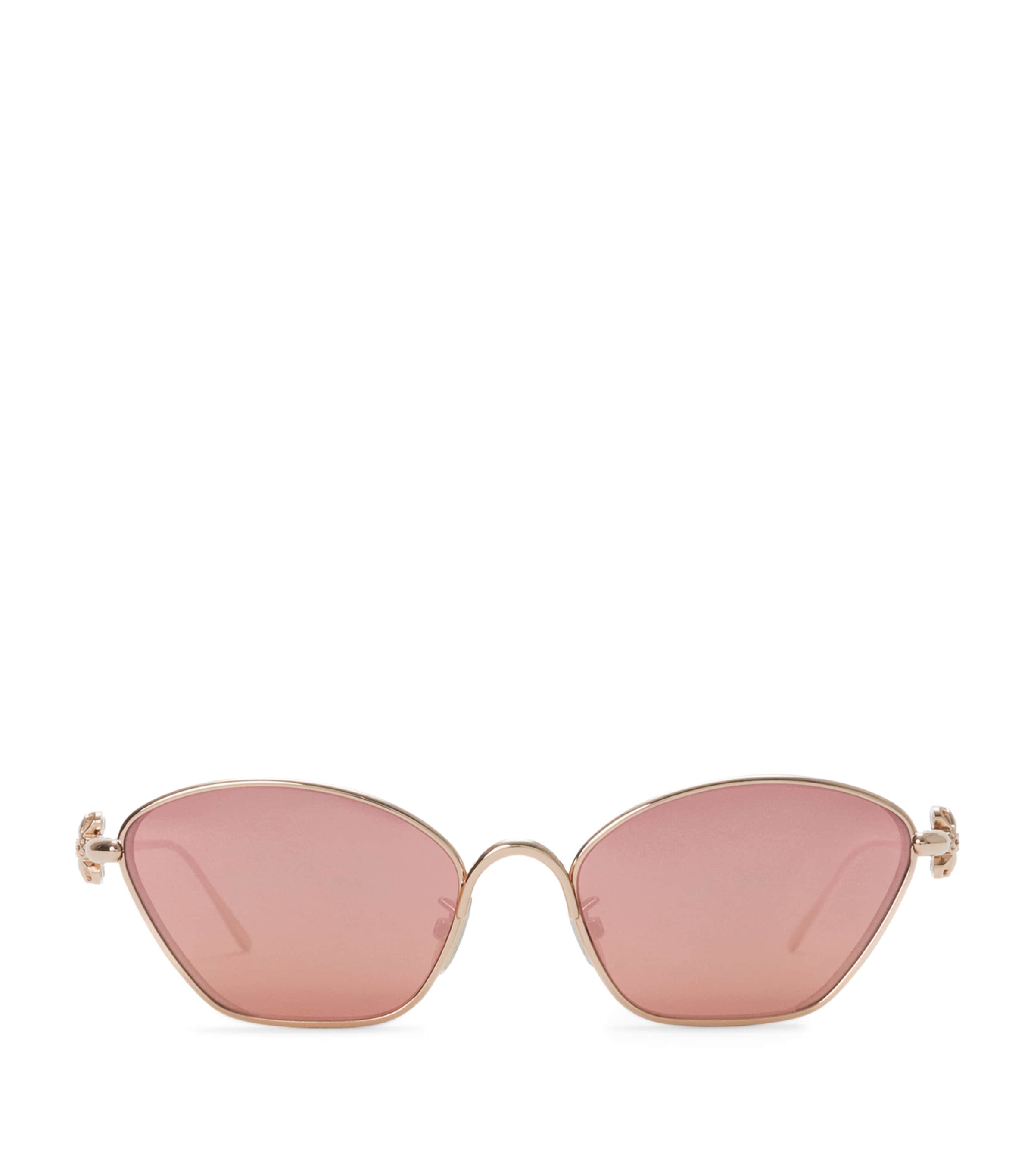 LOEWE Anagram Hexagonal Sunglasses Rose Gold