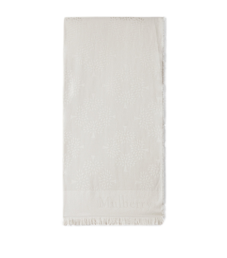 Mulberry Silk-Organic Cotton Tree Scarf Cream