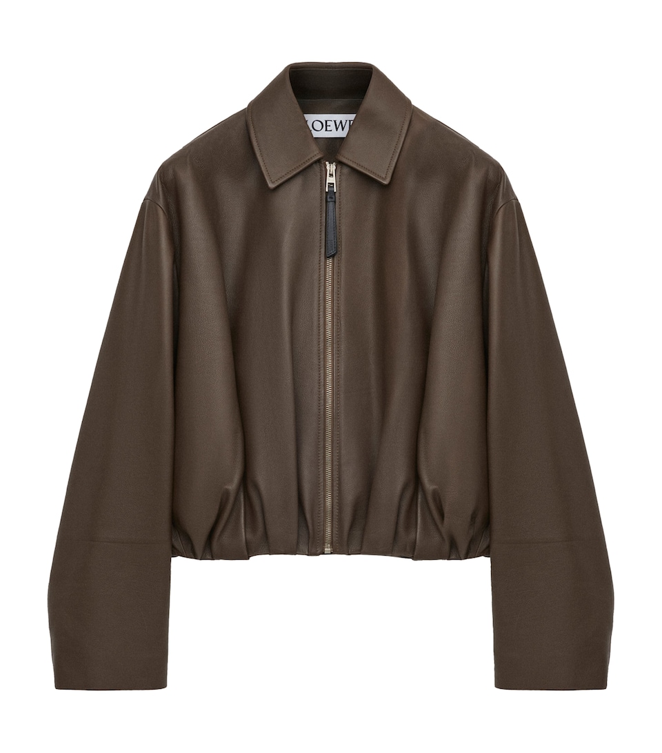 Calfskin Draped Bomber Jacket