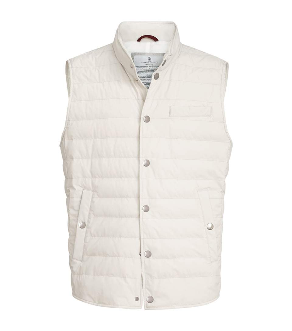 Brunello Cucinelli Mens Bonded Taffeta Down Gilet
