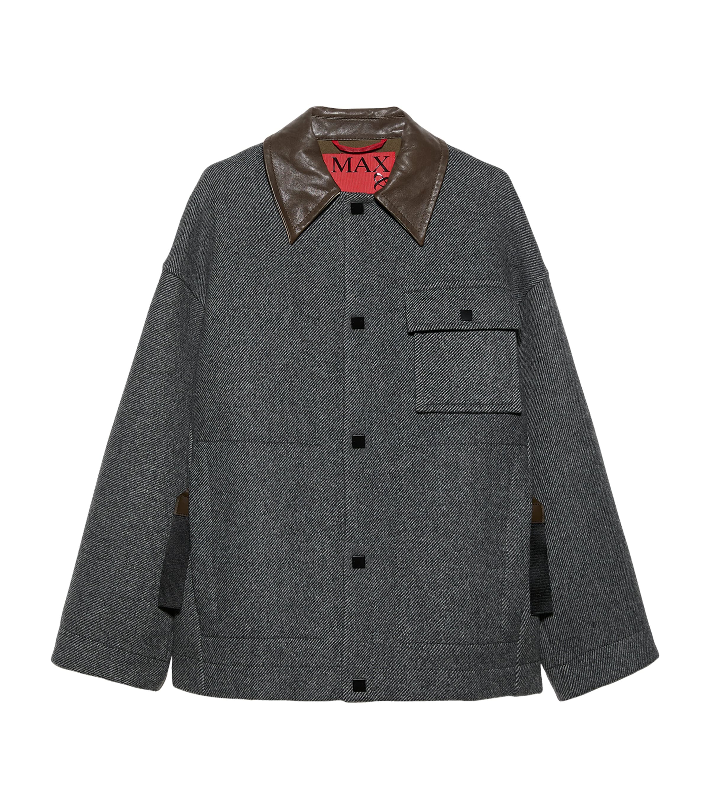 MAX&Co. Womens Virgin Wool-Blend Coat Black