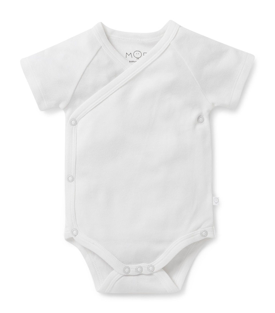MORI Cotton Kimono Bodysuit (0-18 Months) White