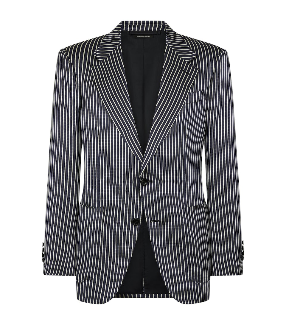 TOM FORD Mens Silk Stripe Single-Breasted Blazer Nnl