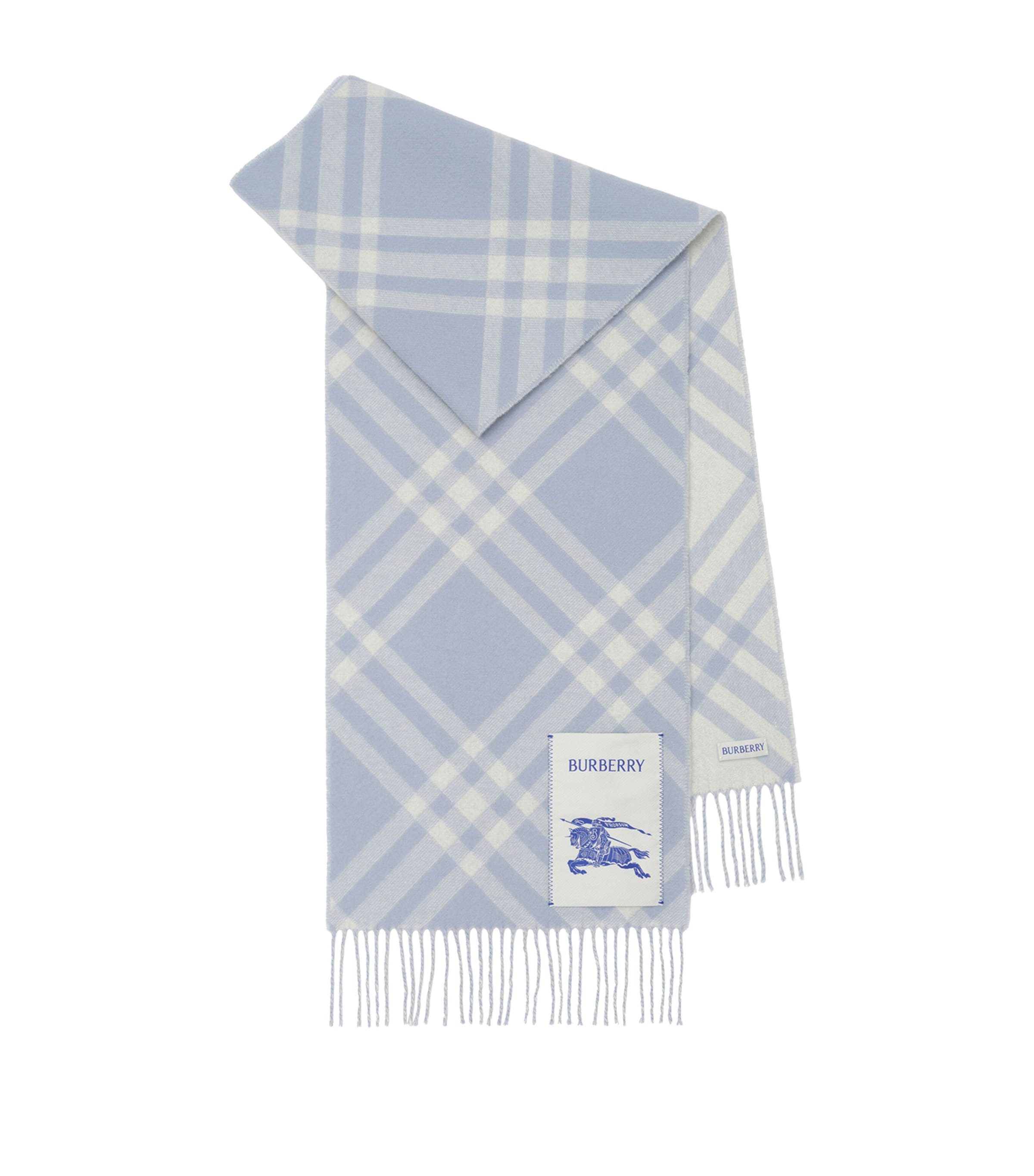 Burberry Cashmere Check Scarf Bank Blue
