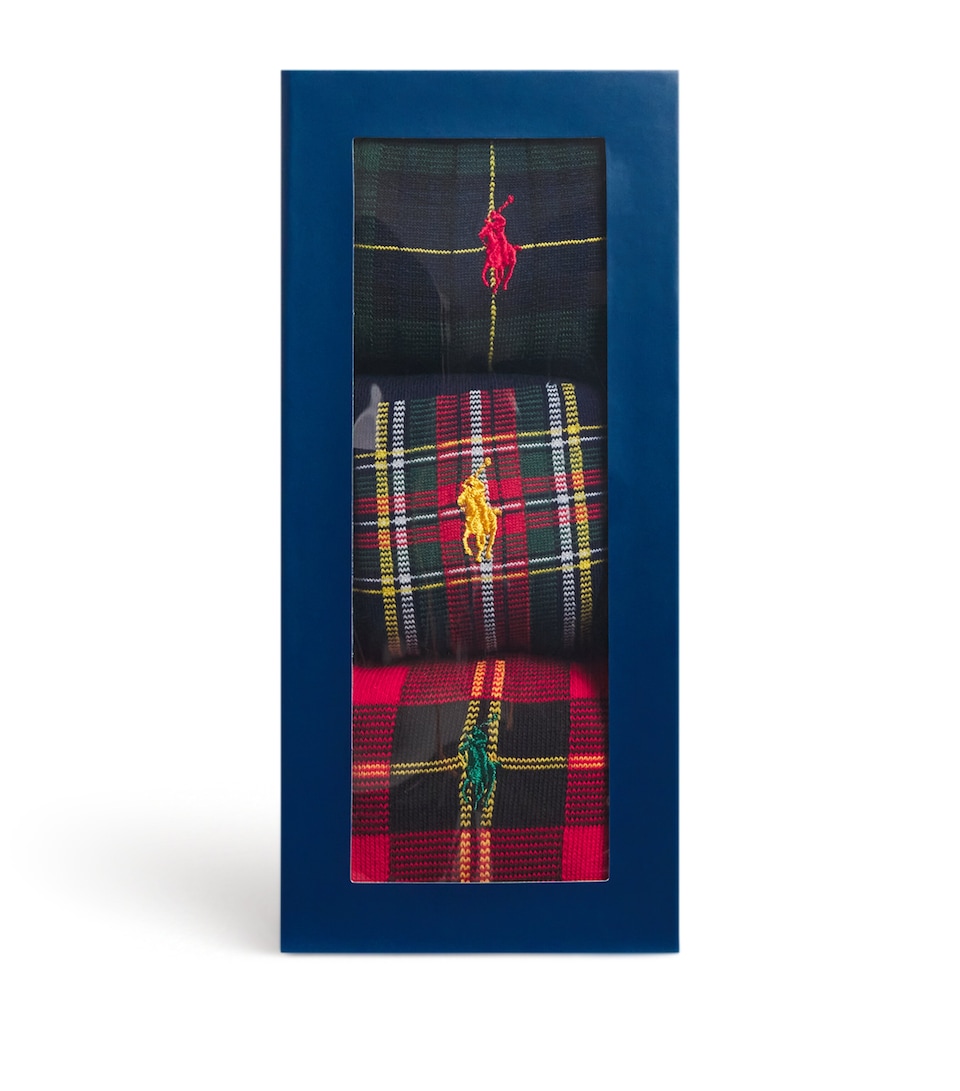 Cotton-Blend Tartan Socks (Pack of 3)