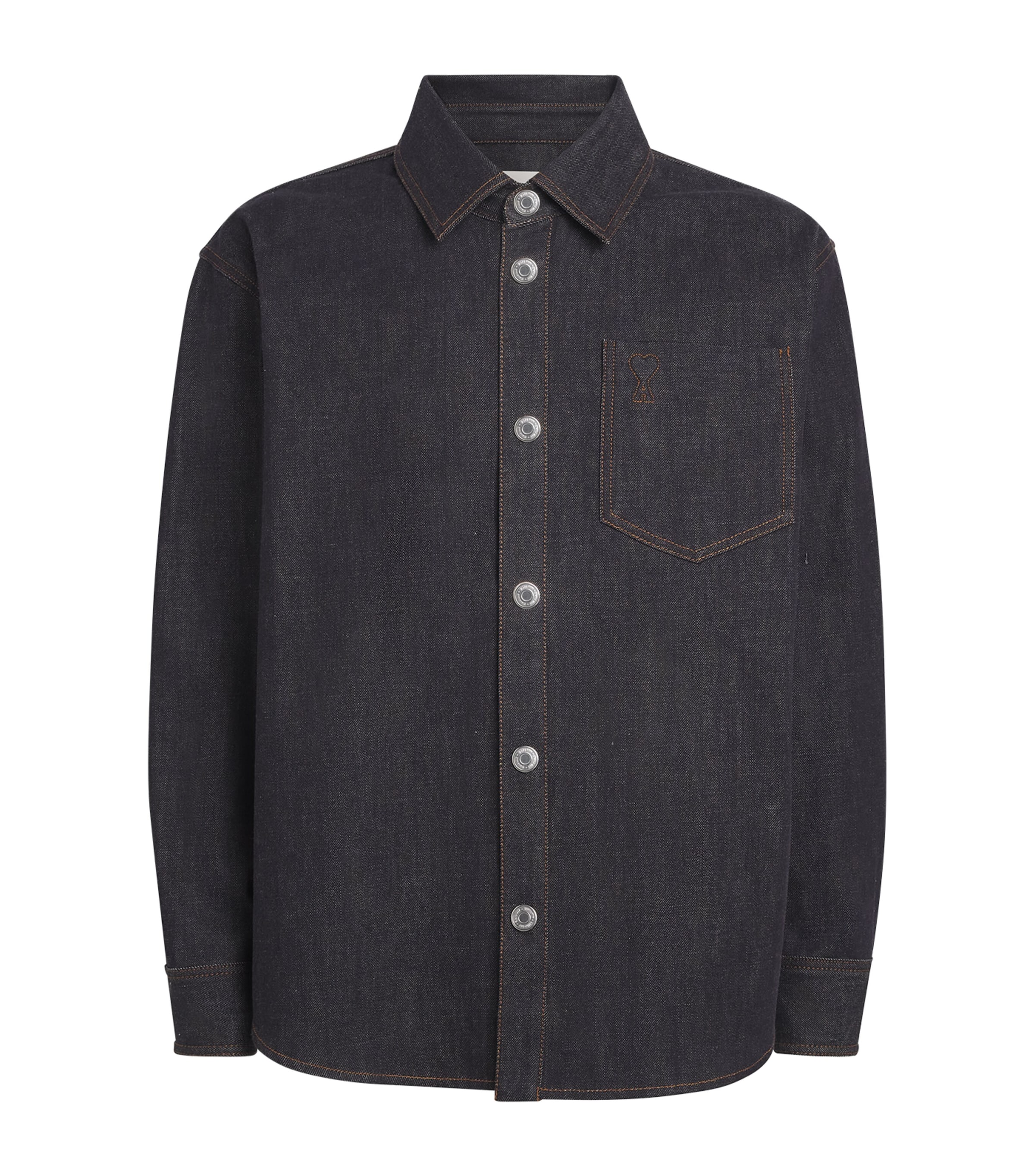 AMI Paris Mens Denim Ami de Coeur Overshirt Indigo
