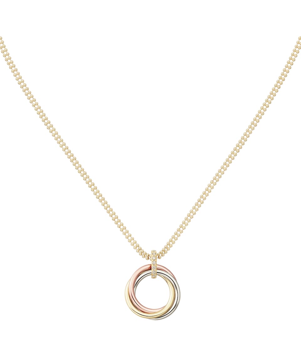 Cartier White, Yellow, Rose Gold and Diamond Trinity Necklace Mixed Gold