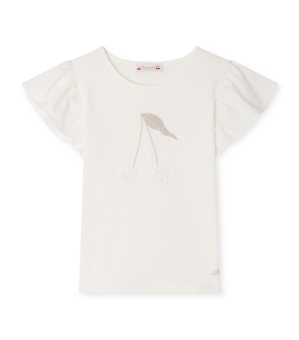 Bonpoint Cotton Emila T-Shirt (10-14 Years) Upb Blanc Lait