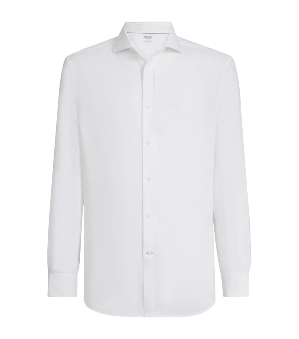 Brunello Cucinelli Mens Linen Long-Sleeve Shirt