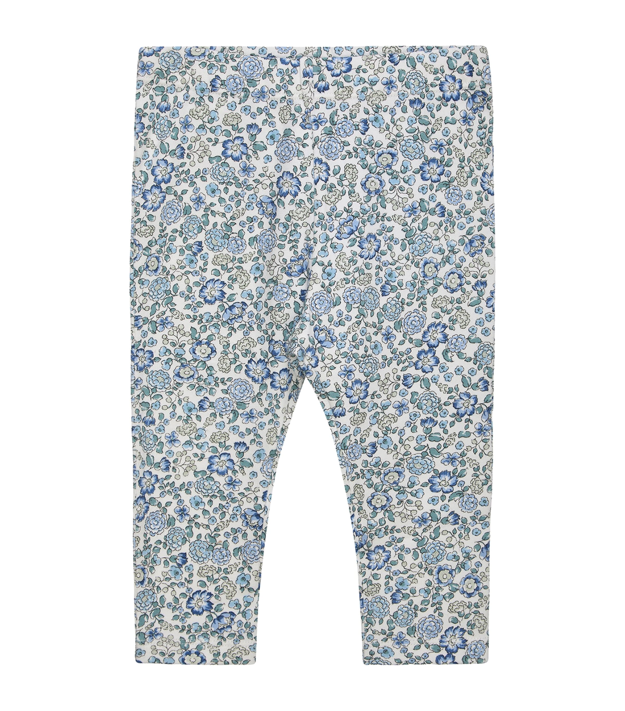 Trotters Stretch-Cotton Floral Arabella Leggings (6-24 Months) Blue